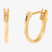 14K Gold 12mm Round Hoop Earrings