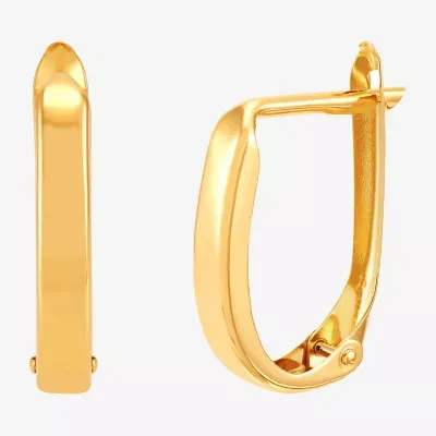 14K Gold 14mm Round Hoop Earrings