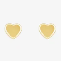 14K Gold 7mm Heart Stud Earrings