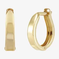 14K Gold 13.8mm Round Hoop Earrings