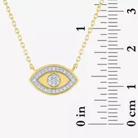 Diamond Addiction Womens 1/10 CT. T.W. Genuine White Sterling Silver Evil Eye Pendant Necklace