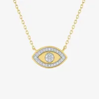 Diamond Addiction Womens 1/10 CT. T.W. Genuine White Sterling Silver Evil Eye Pendant Necklace