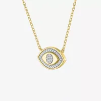 Diamond Addiction Womens 1/10 CT. T.W. Genuine White Sterling Silver Evil Eye Pendant Necklace