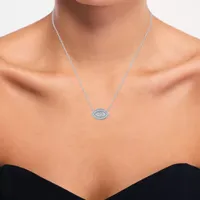 Diamond Addiction Womens 1/10 CT. T.W. Genuine White Diamond Sterling Silver Evil Eye Pendant Necklace