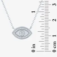 Diamond Addiction Womens 1/10 CT. T.W. Genuine White Diamond Sterling Silver Evil Eye Pendant Necklace