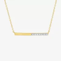 Diamond Addiction Womens 1/10 CT. T.W. Genuine White Bar Pendant Necklace