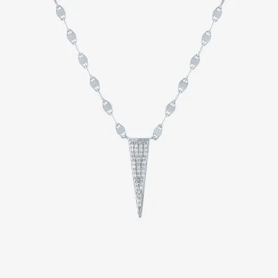 Diamond Addiction Womens 1/10 CT. T.W. Natural White Diamond Sterling Silver Pendant Necklace