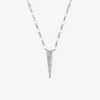 Diamond Addiction Womens 1/10 CT. T.W. Natural White Diamond Sterling Silver Pendant Necklace