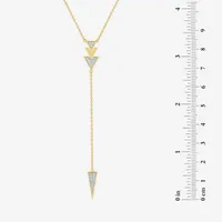 Diamond Addiction Lariat Style Womens 1/10 CT. T.W. Genuine White Triangle Y Necklace