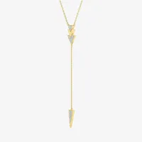 Diamond Addiction Lariat Style Womens 1/10 CT. T.W. Genuine White Triangle Y Necklace