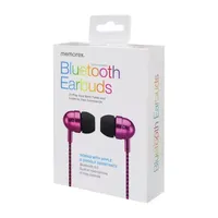 Memorex Voice Assistant Bluetooth Earbuds with fabric cord