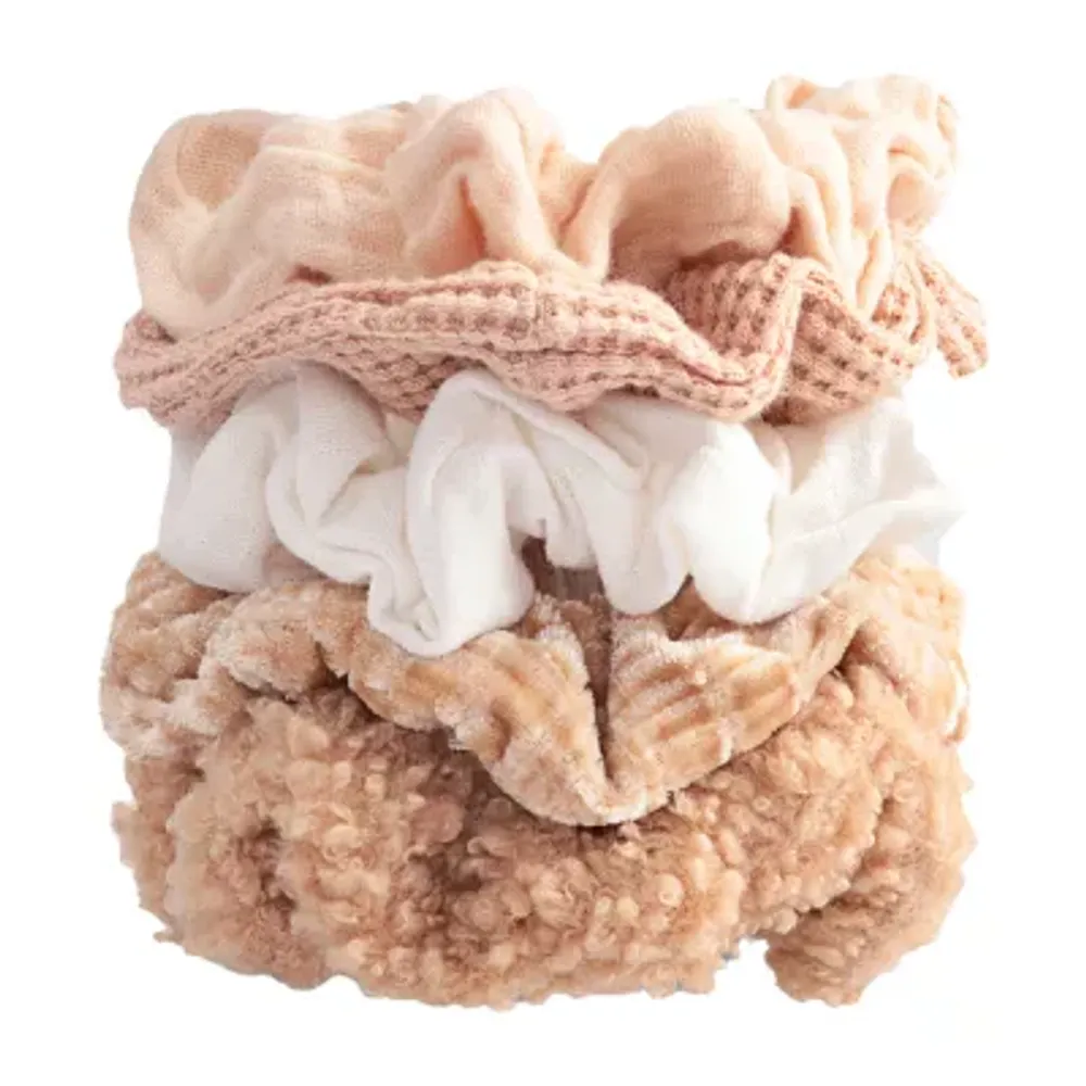 Kitsch Assorted Textured Scrunchies 5pc Sand