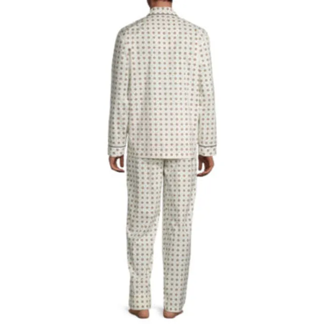 Stafford Mens Long Sleeve 2-pc. Pant Pajama Set