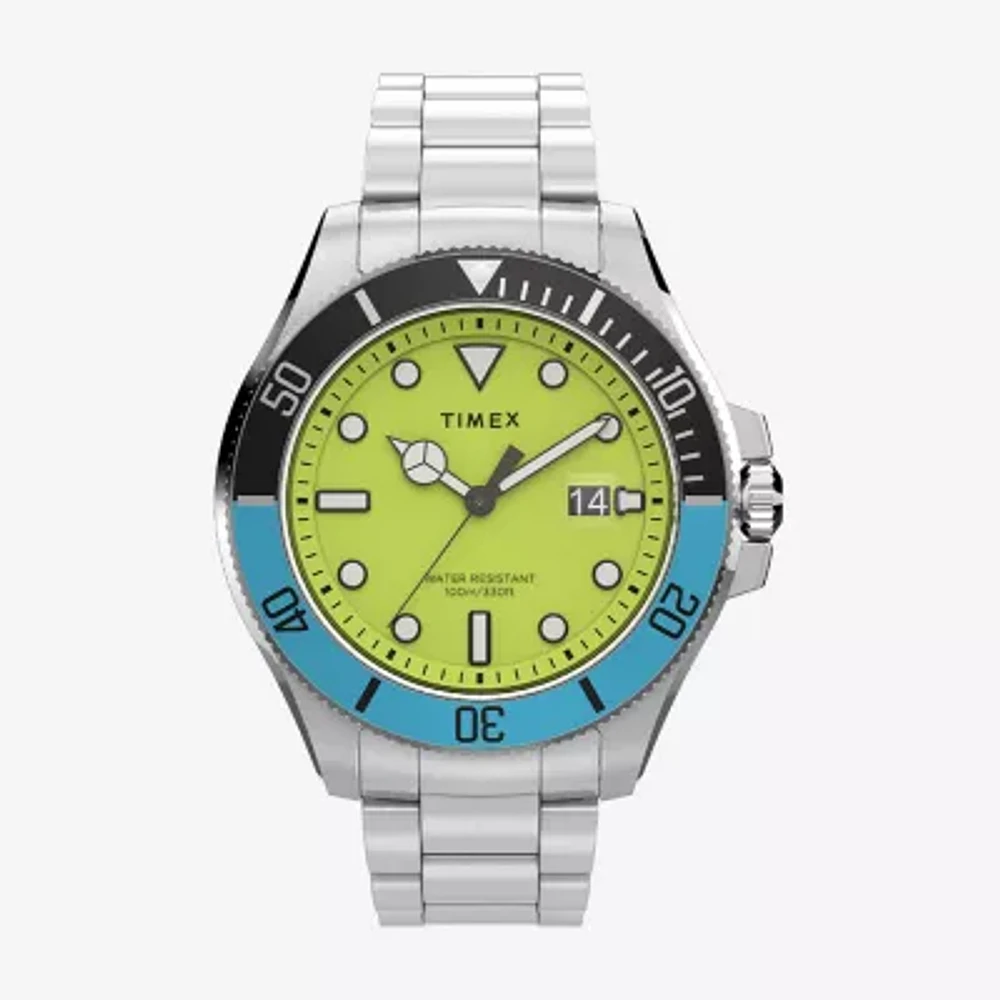 Timex Harborside Coast Peanuts Mens Silver Tone Stainless Steel Bracelet Watch Tw2v65300vq