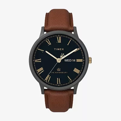 Timex Waterbury Classic Mens Brown Leather Strap Watch Tw2u88500vq