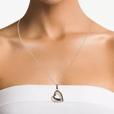 Rose 'N Chocolate Heart Crystal Pendant Necklace