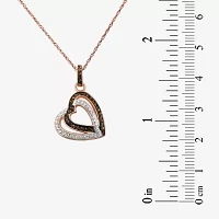 Rose 'N Chocolate Heart Crystal Pendant Necklace