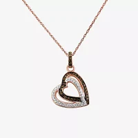 Rose 'N Chocolate Heart Crystal Pendant Necklace