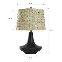 Collective Design By Stylecraft Black Base With Hyacinth Shade Table Lamp