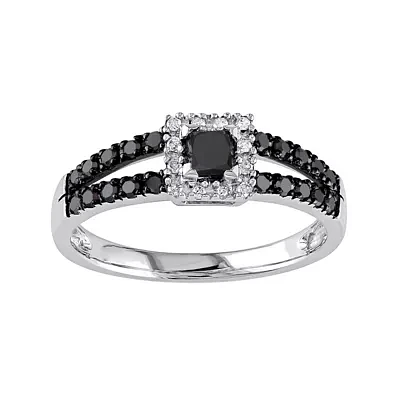 Midnight Black Diamond 1/2 CT. T.W. Color-Enhanced Black Diamond 10K White Gold Ring