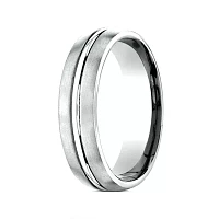 Mens 10K White Gold 6mm Band