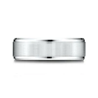 Mens 10K White Gold 8mm Band