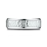 Mens 10K White Gold 8mm Band