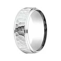 Mens 10K White Gold 8mm Band