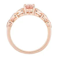 Womens Genuine Pink Morganite 18K Rose Gold Over Silver Cocktail Ring