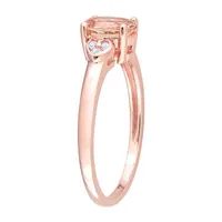 Womens Genuine Pink Morganite 18K Rose Gold Over Silver Cocktail Ring