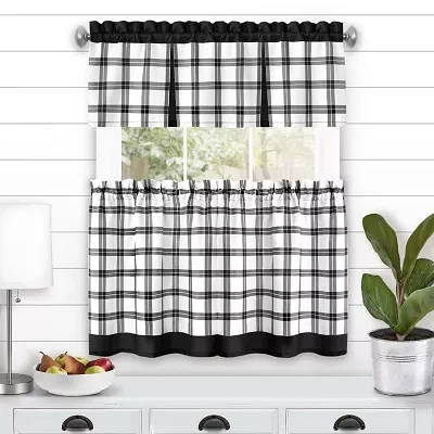 Achim Tate 3-pc. Rod Pocket Kitchen Curtain Window Set