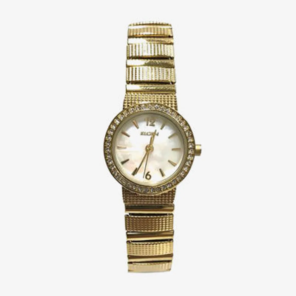 Elgin Womens Gold Tone Stainless Steel Bracelet Watch Eg17006g