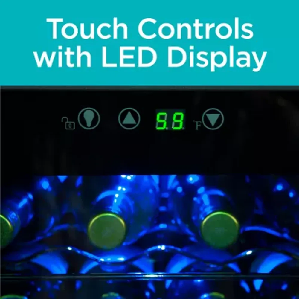 BLACK+DECKER Compressor Cooling 24 Bottle Wine Fridge with Blue Light & LED Display BD61526