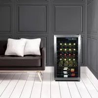 BLACK+DECKER 26 Bottle Compressor Cooling Wine Fridge with Blue Light & LED Display BD61536