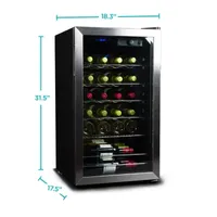 BLACK+DECKER 26 Bottle Compressor Cooling Wine Fridge with Blue Light & LED Display BD61536