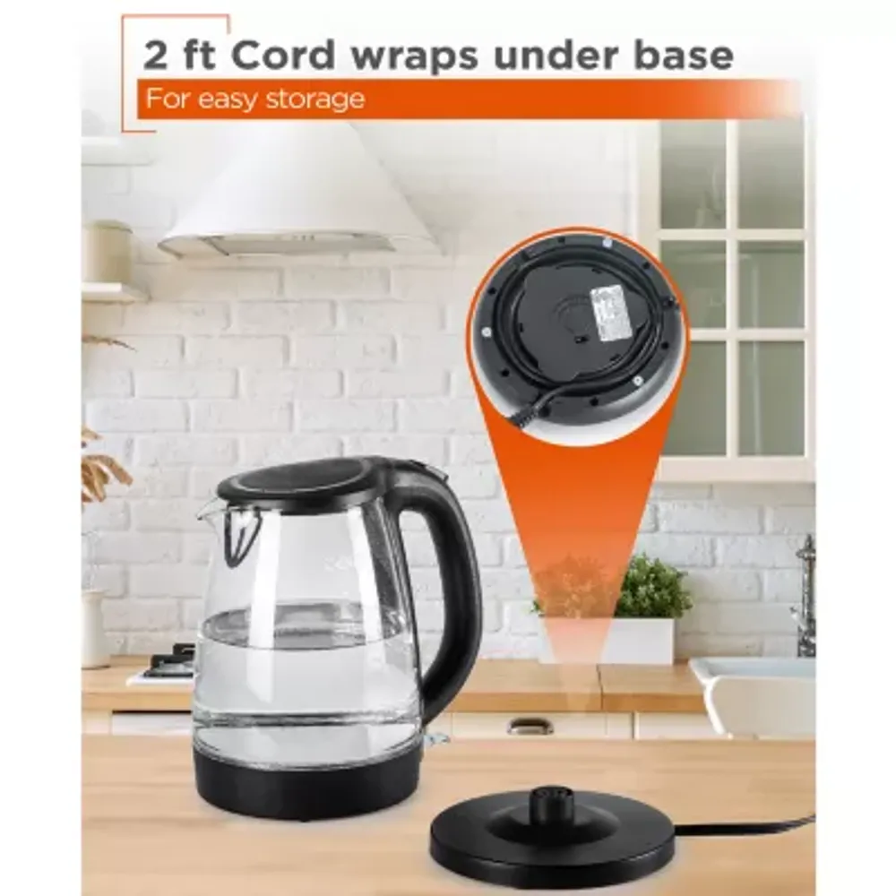 Commercial Chef 1.7L Cordless Glass Kettle