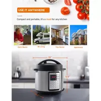 Commercial Chef Electric Pressure Cooker 6.3 Quarts 24-Hour Preset Timer Stainless Steel Interior