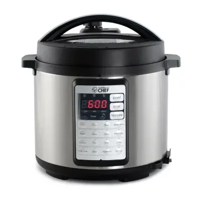 Commercial Chef Electric Pressure Cooker 6.3 Quarts 24-Hour Preset Timer Stainless Steel Interior