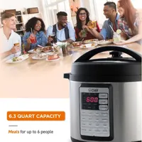Commercial Chef Electric Pressure Cooker 6.3 Quarts 24-Hour Preset Timer Stainless Steel Interior