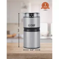 Commercial Chef Electric Coffee/Spice Grinder - Stainless Steel Blades and Transparent Lid