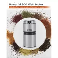 Commercial Chef Electric Coffee/Spice Grinder - Stainless Steel Blades and Transparent Lid