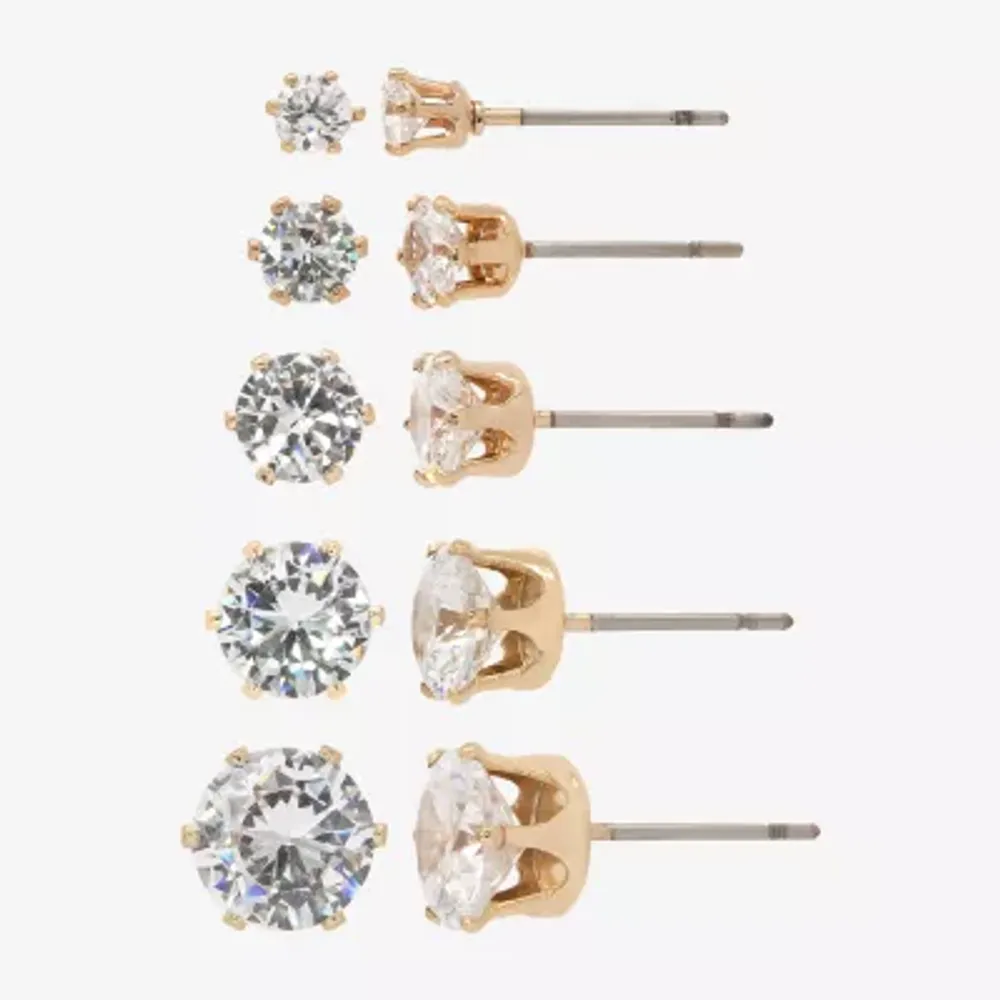 Sparkle Allure 5 Pair Cubic Zirconia Earring Set