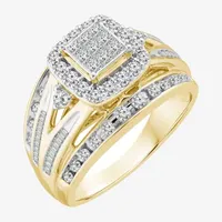 Womens / CT. T.W. Mined White Diamond 10K Gold Side Stone Halo Bridal Set