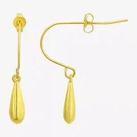 Teardrop 10K Gold Drop Earrings