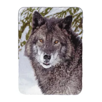 Shavel Home Products Gray Wolf Hi Pile Midweight Throw