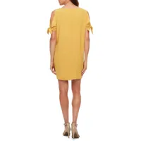 Robbie Bee Short Tie Sleeve Shift Dress With Necklace