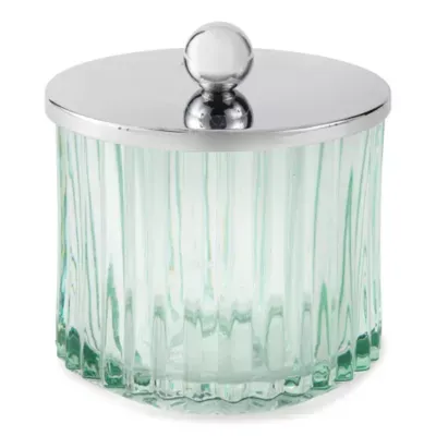 Casual Green Glass Bathroom Canister