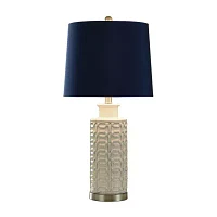 Stylecraft 13 W Cream & Blue Table Lamp