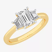 G-H / Si1-Si2) Womens CT. T.W. Lab Grown White Diamond 14K Gold 3-Stone Engagement Ring