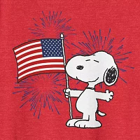 Mens Short Sleeve Snoopy Americana Graphic T-Shirt